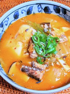 餅入り鯖缶キムチスープ-レシピのメイン写真