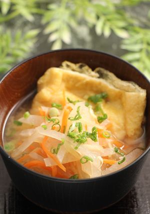 簡単！もち巾着のお味噌汁-レシピのメイン写真