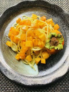 柿の冷製パスタ 白ワインビネガーソース-レシピのメイン写真