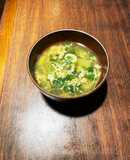春菊と青ネギのかき卵鶏ガラスープ
