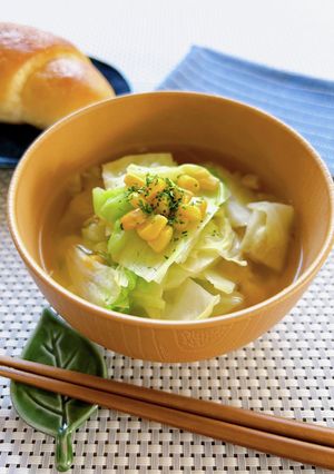 キャベツとコーンの洋風味噌汁-レシピのメイン写真