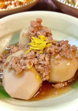 茅乃舎だし　里芋煮鶏そぼろ餡かけ★小鉢-レシピのメイン写真