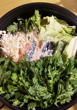 春菊たっぷり豆乳酒粕味噌鍋〜♡-レシピのメイン写真