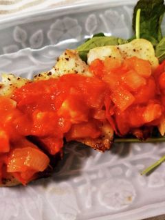 鯵の米粉ハーブソテーと簡単トマトソース-レシピのメイン写真