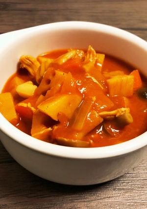 野菜ジュースで作る簡単ミネストローネ-レシピのメイン写真