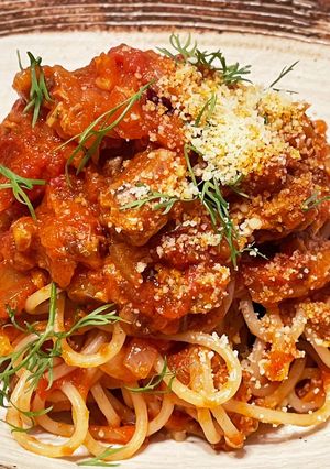 15分で出来る鯖缶とトマト缶のパスタ-レシピのメイン写真