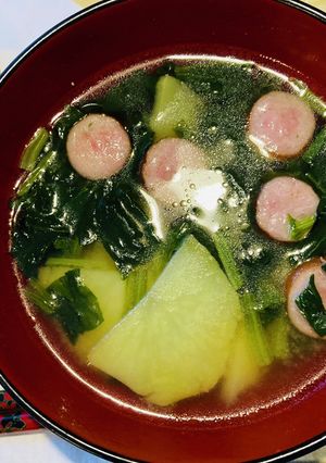 朝のコンソメスープ　ほうれん草じゃがいも-レシピのメイン写真