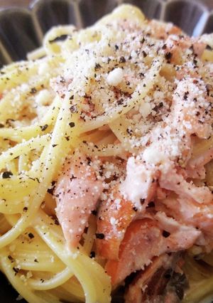 簡単！サーモンのクリームパスタ！-レシピのメイン写真
