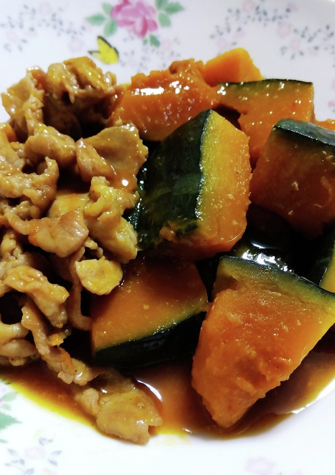 かぼちゃと豚肉の煮物-レシピのメイン写真
