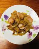 玉ねぎと魚肉ソのオリオ醤油クレソル炒め