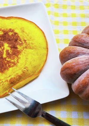 ハロウィン！生でかぼちゃのホットケーキ！-レシピのメイン写真