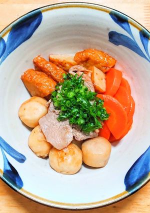 豚こま肉と里芋と薩摩揚げの中華炒め-レシピのメイン写真