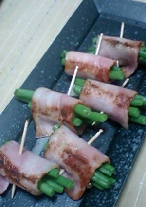 簡単おつまみ☆いんげんのベーコン巻き-レシピのメイン写真