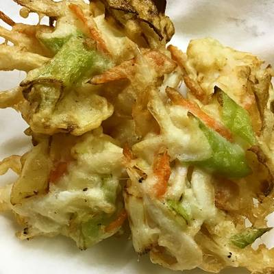 米粉でさっくり！白海老と葱のかき揚げ