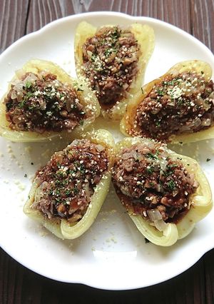 レンジで簡単♪ピーマンの肉詰め-レシピのメイン写真