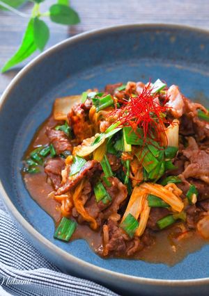 レンジで簡単!韓国風牛すき煮-レシピのメイン写真