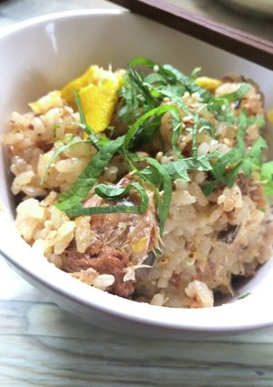 サバ缶とみかんの炊き込みご飯？！-レシピのメイン写真