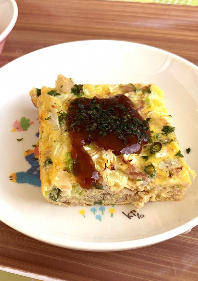 お好み焼き風卵焼き／こども園・保育園給食-レシピのメイン写真
