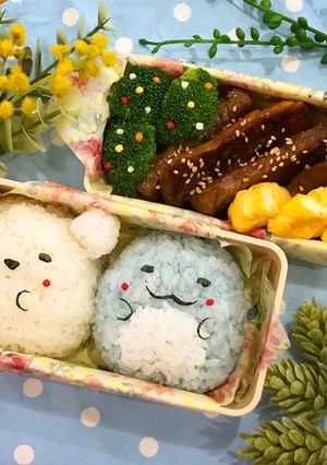 キャラ弁♡すみっコぐらししろくま＆とかげ-レシピのメイン写真