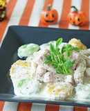 ハロウィンにも！豆苗とかぼちゃのニョッキ