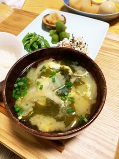 わかめと卵とじのお味噌汁-レシピのメイン写真
