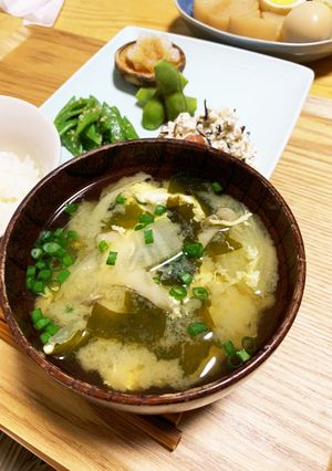 わかめと卵とじのお味噌汁-レシピのメイン写真