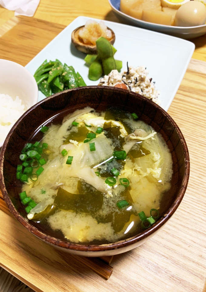 わかめと卵とじのお味噌汁-レシピのメイン写真