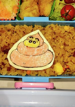 ピンクの○○○しんちゃん弁当～(笑)-レシピのメイン写真
