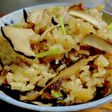 椎茸と椎茸の軸入り・炊き込みご飯