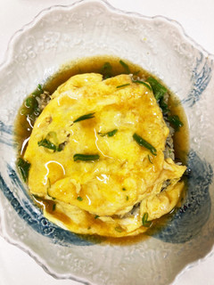 カレー味のひじき炒めでカレー餡掛け卵〜♪-レシピのメイン写真