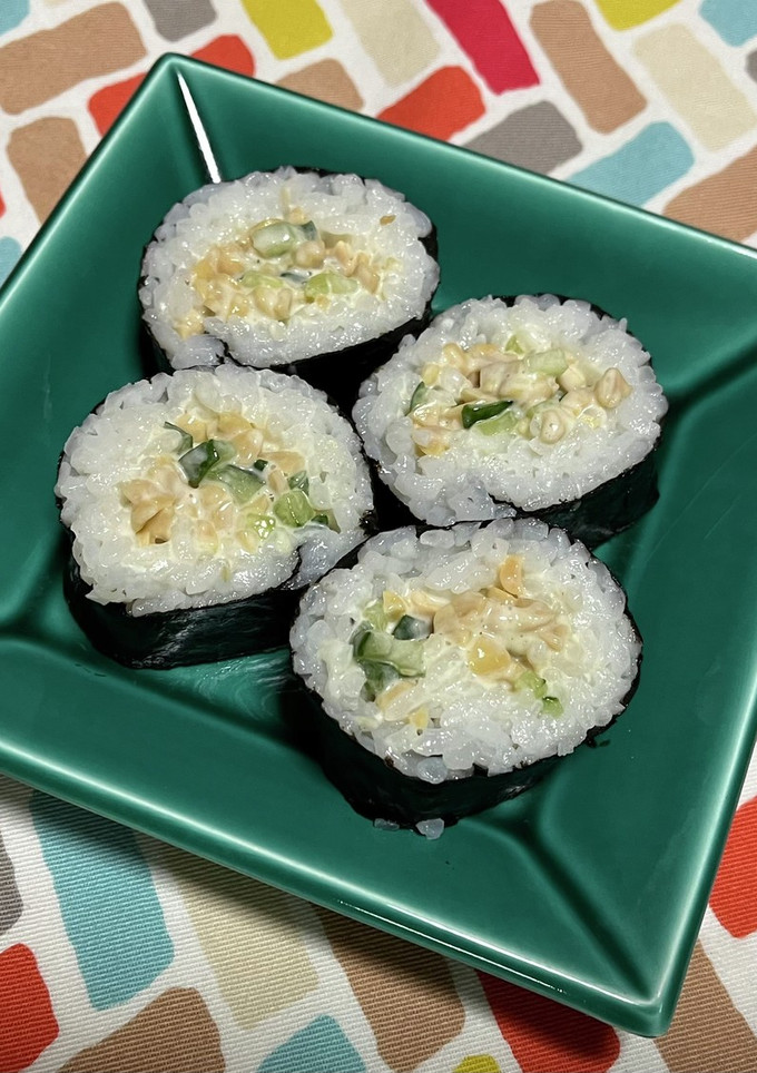超簡単☆旨味堪能！納豆マヨわさび海苔巻き-レシピのメイン写真