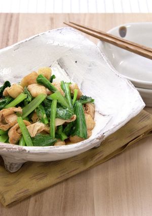 小松菜と油揚げのオイスターソース炒め-レシピのメイン写真