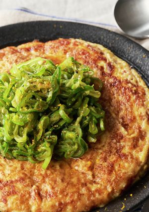 ふわとろ食感！とろろ焼き　青ねぎソース-レシピのメイン写真