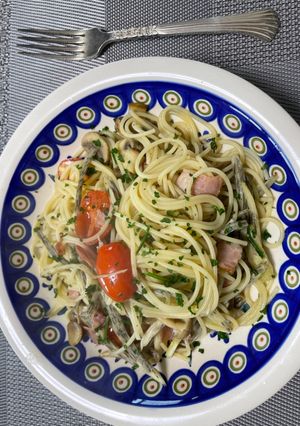 マコモダケ・きのこ・ベーコンのパスタ-レシピのメイン写真