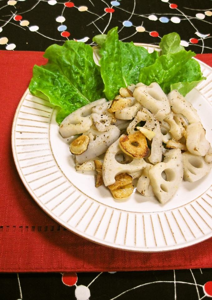 蓮根とにんにくの炒め物-レシピのメイン写真