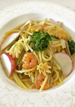 蕪とシーフードの和風スープパスタ-レシピのメイン写真
