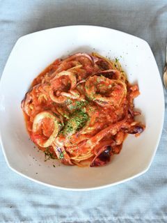 イカのトマト煮パスタ-レシピのメイン写真