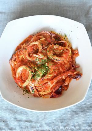 イカのトマト煮パスタ-レシピのメイン写真