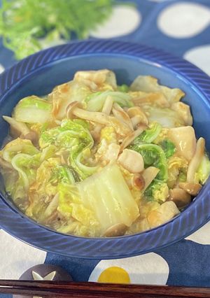 【簡単】白菜とキノコのヘルシー中華炒め-レシピのメイン写真