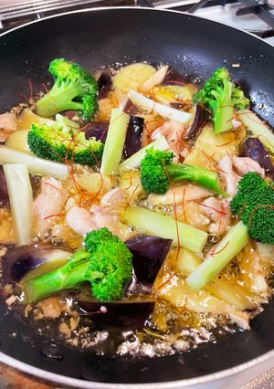 鶏とナス、エリンギのアヒージョ-レシピのメイン写真