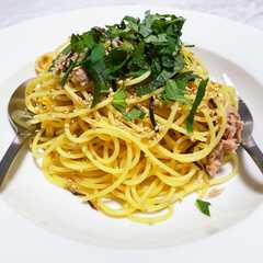 串鳥梅だれと大葉の塩昆布ツナパスタ-レシピのメイン写真