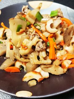 レンコンと豚肉の5色きんぴら-レシピのメイン写真