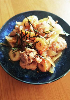 即出来!豚ももとちくわ玉ねぎ照り焼き☆-レシピのメイン写真