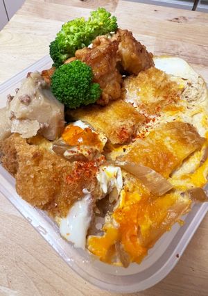 イカフライ丼☆甘味噌漬け鳥もも唐揚げ弁当-レシピのメイン写真