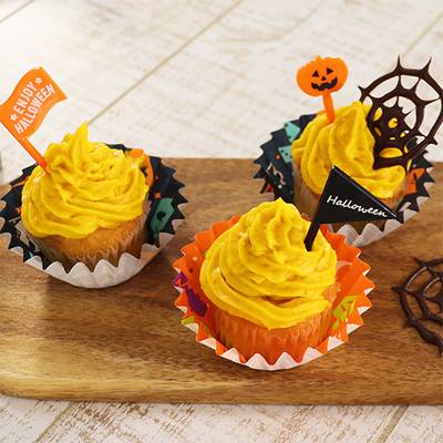 ハロウィンに★かぼちゃのカップケーキ