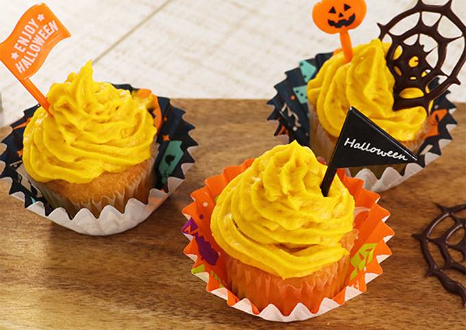 ハロウィンに☆かぼちゃのカップケーキ by ぶんぶんチョッパー 【クックパッド】 簡単おいしいみんなのレシピが392万品