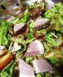 にんにくチップのサラダ、今度はカモ肉と