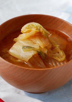 ご飯がすすむ。白菜キムチ味噌汁-レシピのメイン写真