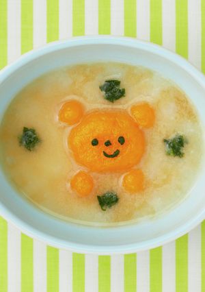 離乳食　くまくんの豆乳みそ汁ご飯-レシピのメイン写真