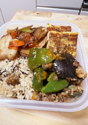茄子とピーマンの甘味噌☆ひじきご飯弁当-レシピのメイン写真